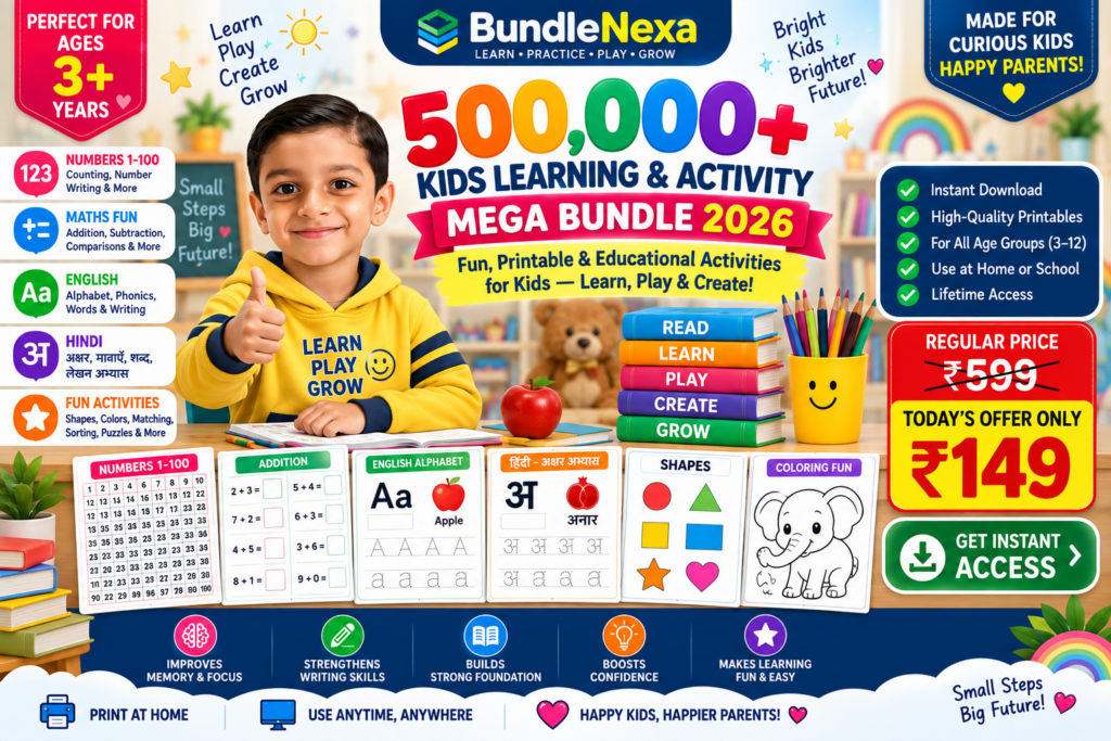 BUNDLENEXA KIDS LEARNING & ACTIVITY BUNDLE 2026