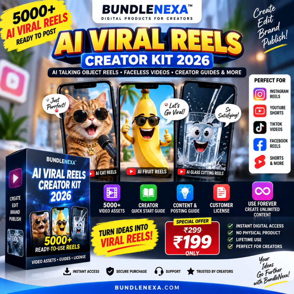 BUNDLENEXA AI VIRAL REELS CREATOR KIT 2026